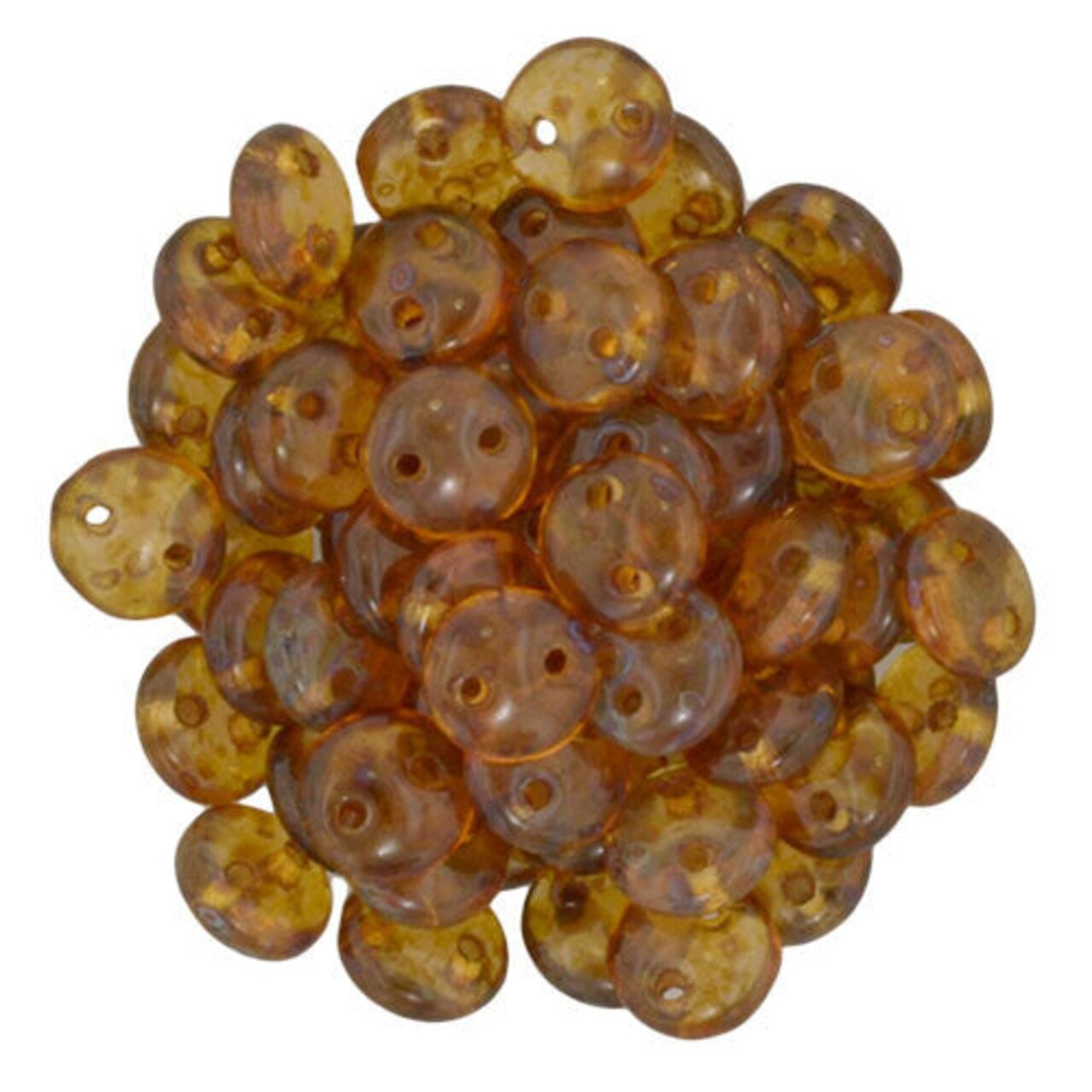 Czechmate 6mm Lentil Glass Czech Two Hole Bead, Milky Pink Picasso